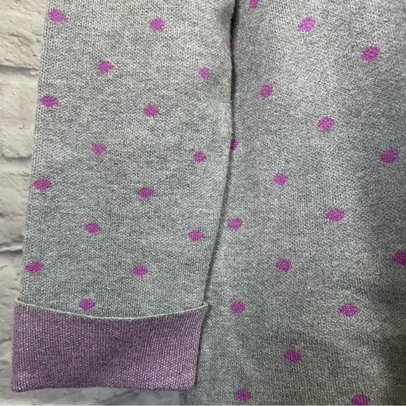 Cynthia Rowley Purple And Grey Polka Dot 3/4 Sleeve Heavy Sweater Size Medium - Picture 4 of 8